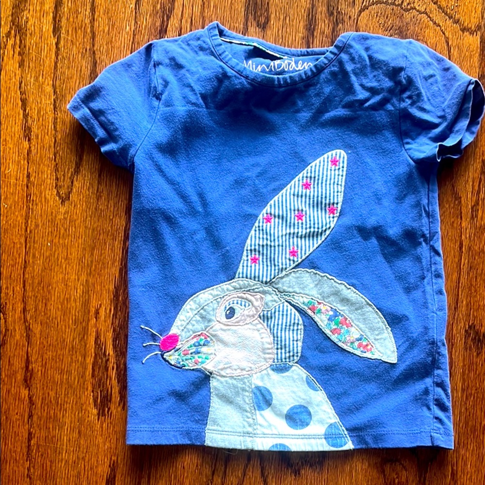 Mini Boden Blue Bunny Kids T-Shirt